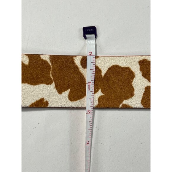 Cow print Leather Belt With Metal Buckle Size S - Picture 6 of 8